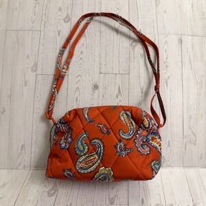 Vera Bradley Camera Crossbody Bag Purse Lightweight Burnt Orange Manor Paisley‎